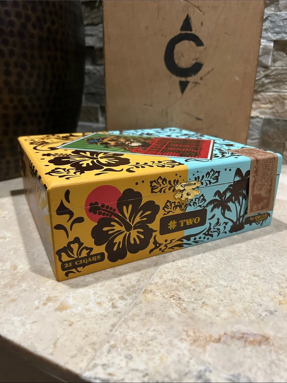 ISLAND JIM #2 Empty Cigar Box